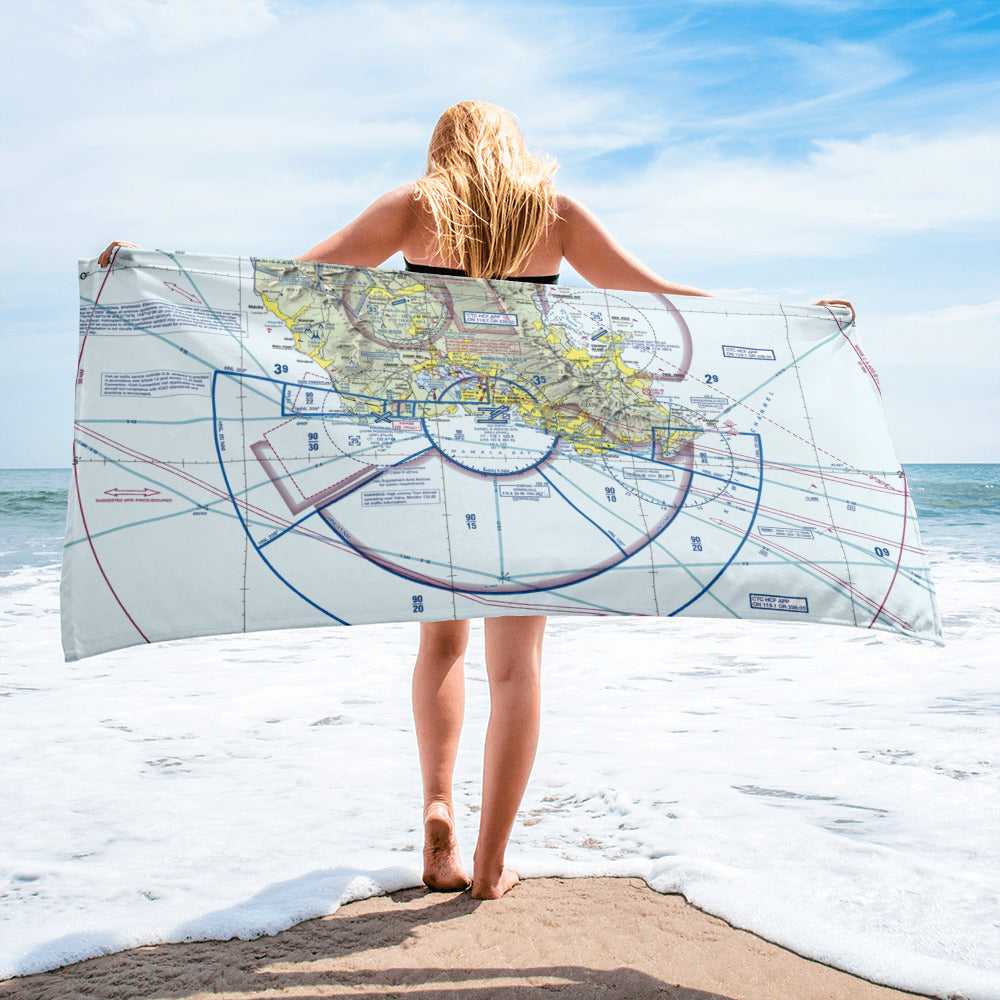 Honolulu Sectional Chart beach towel