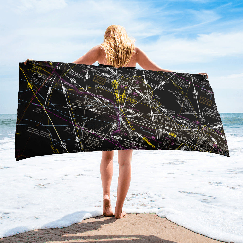 Enroute Low Altitude Chart beach towel (ELUS1/invert)