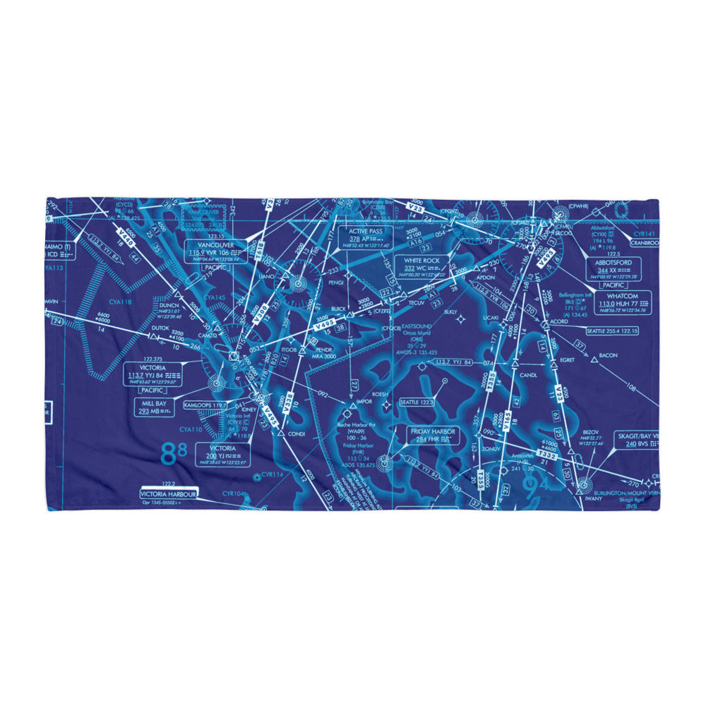 Enroute Low Altitude Chart beach towel (ELUS1/blue)