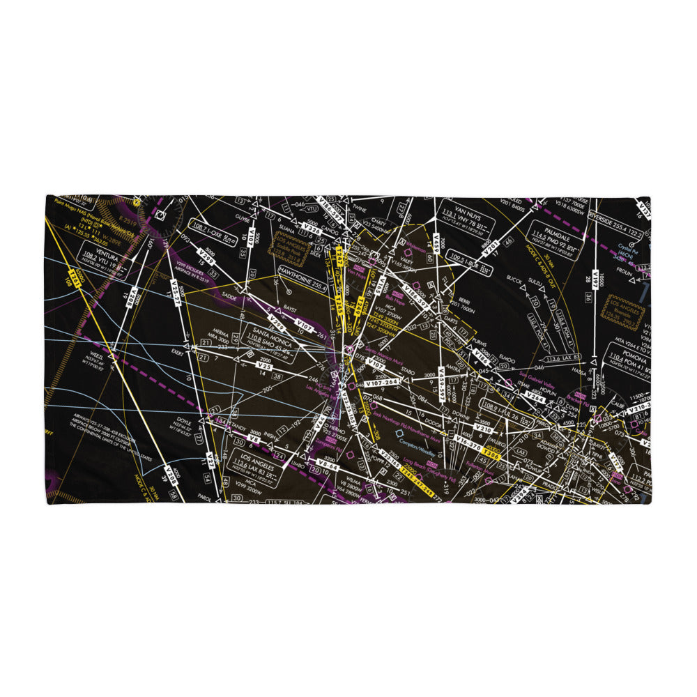 Enroute Low Altitude Chart beach towel (ELUS1/invert)