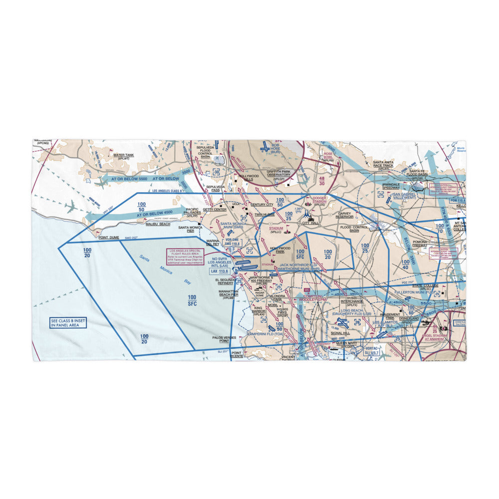 LAX Flyway Chart beach towel