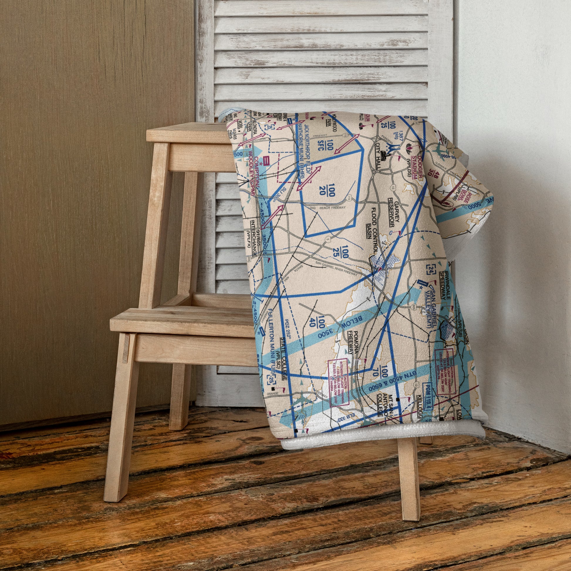 LAX Flyway Chart beach towel