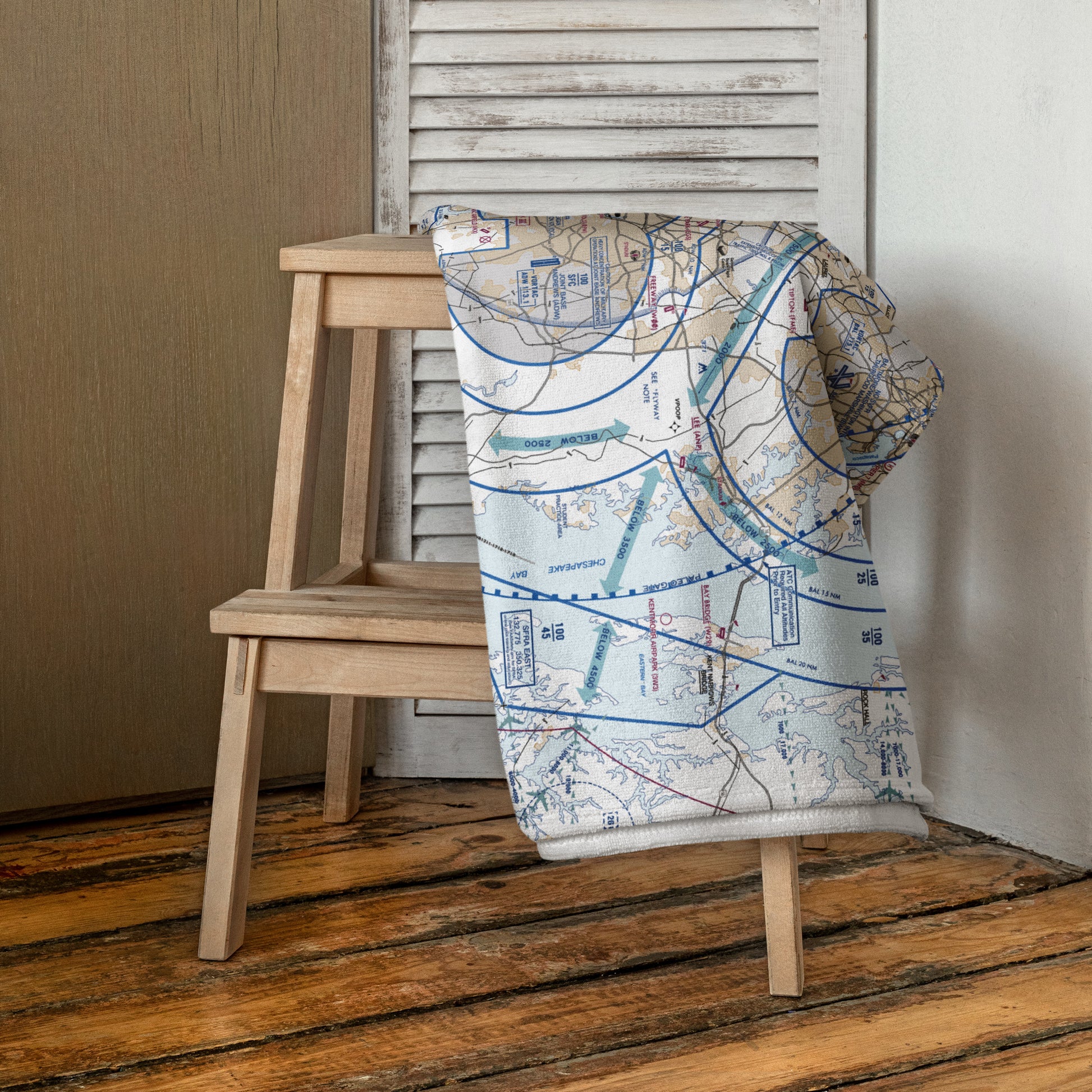Baltimore Flyway Chart beach towel