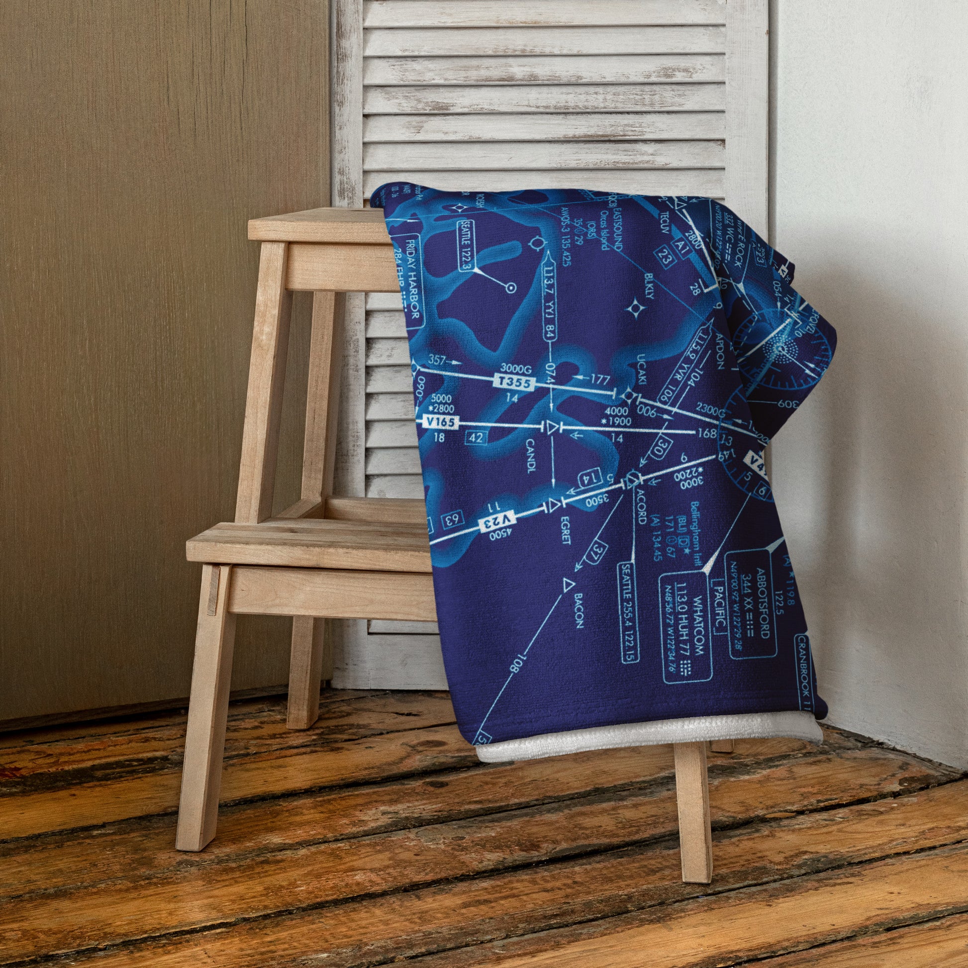 Enroute Low Altitude Chart beach towel (ELUS1/blue)