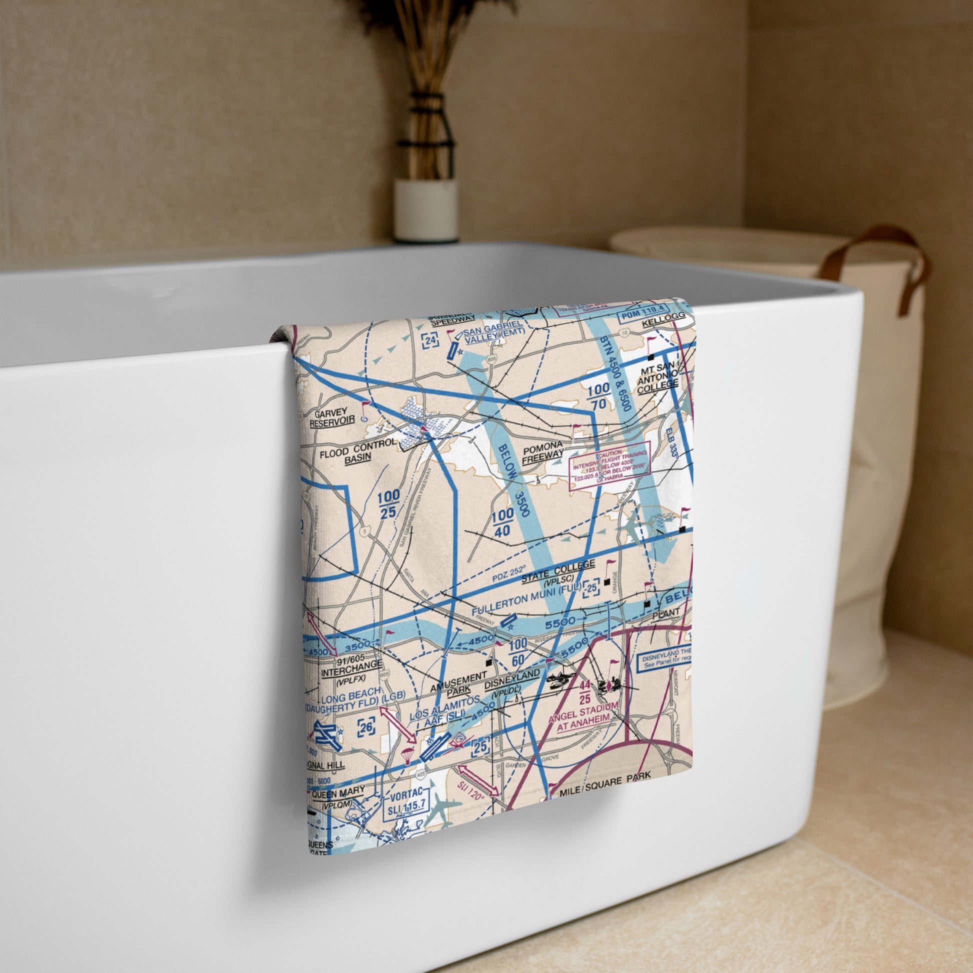 LAX Flyway Chart beach towel