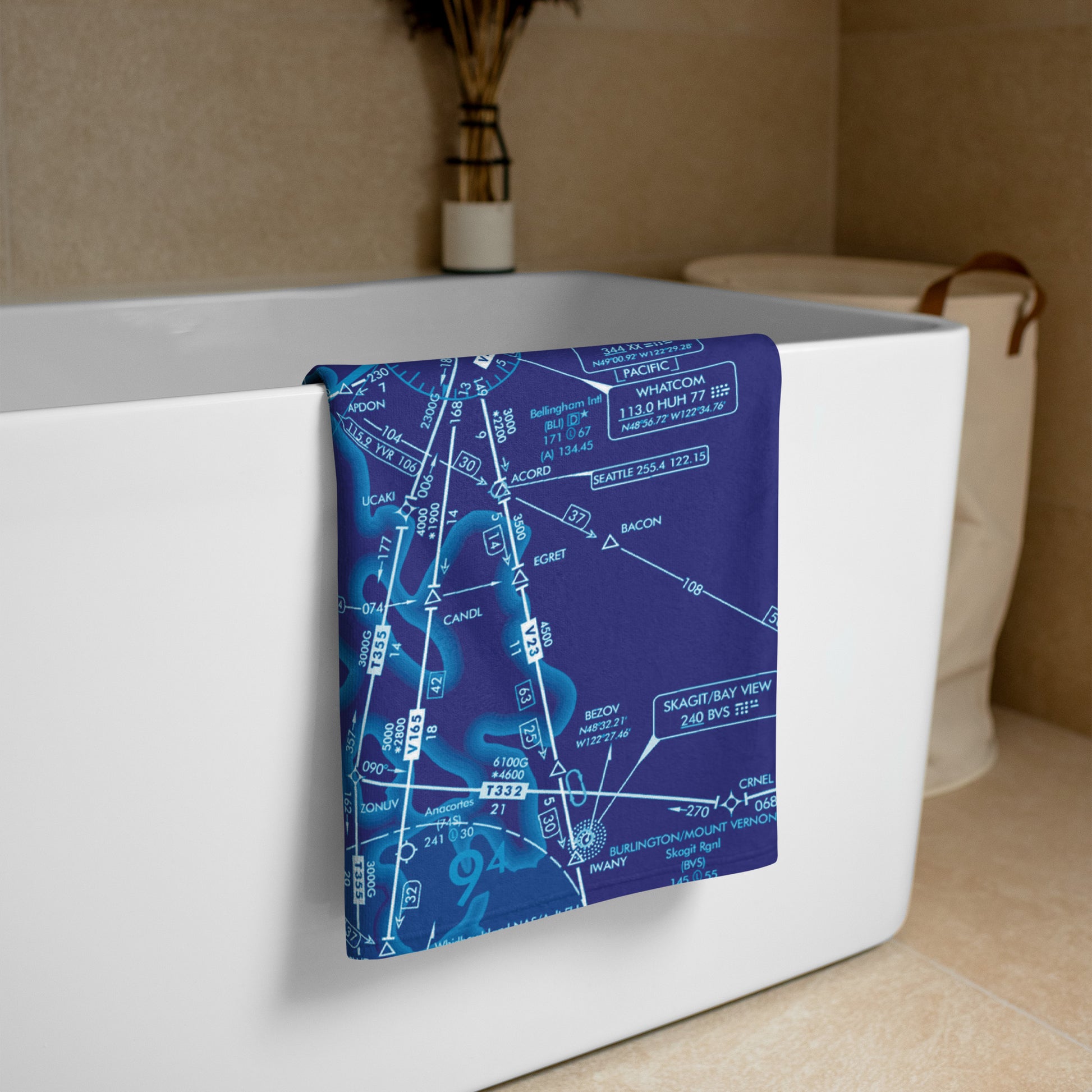 Enroute Low Altitude Chart beach towel (ELUS1/blue)