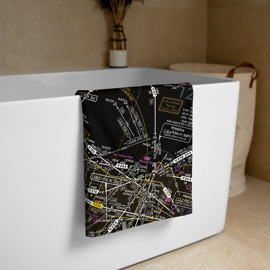 Enroute Low Altitude Chart beach towel (ELUS1/invert)
