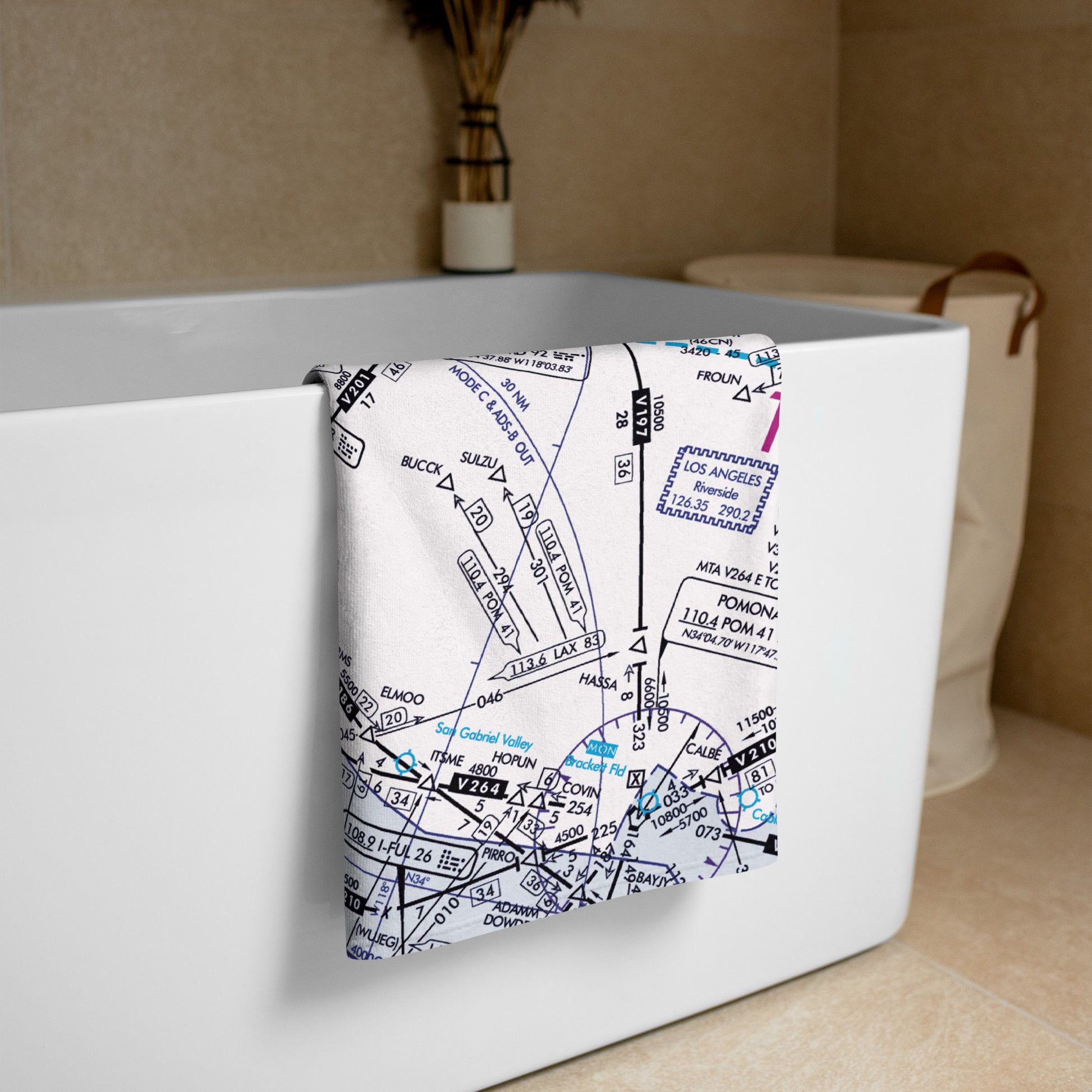 Enroute Low Altitude Chart beach towel (ELUS3/white)