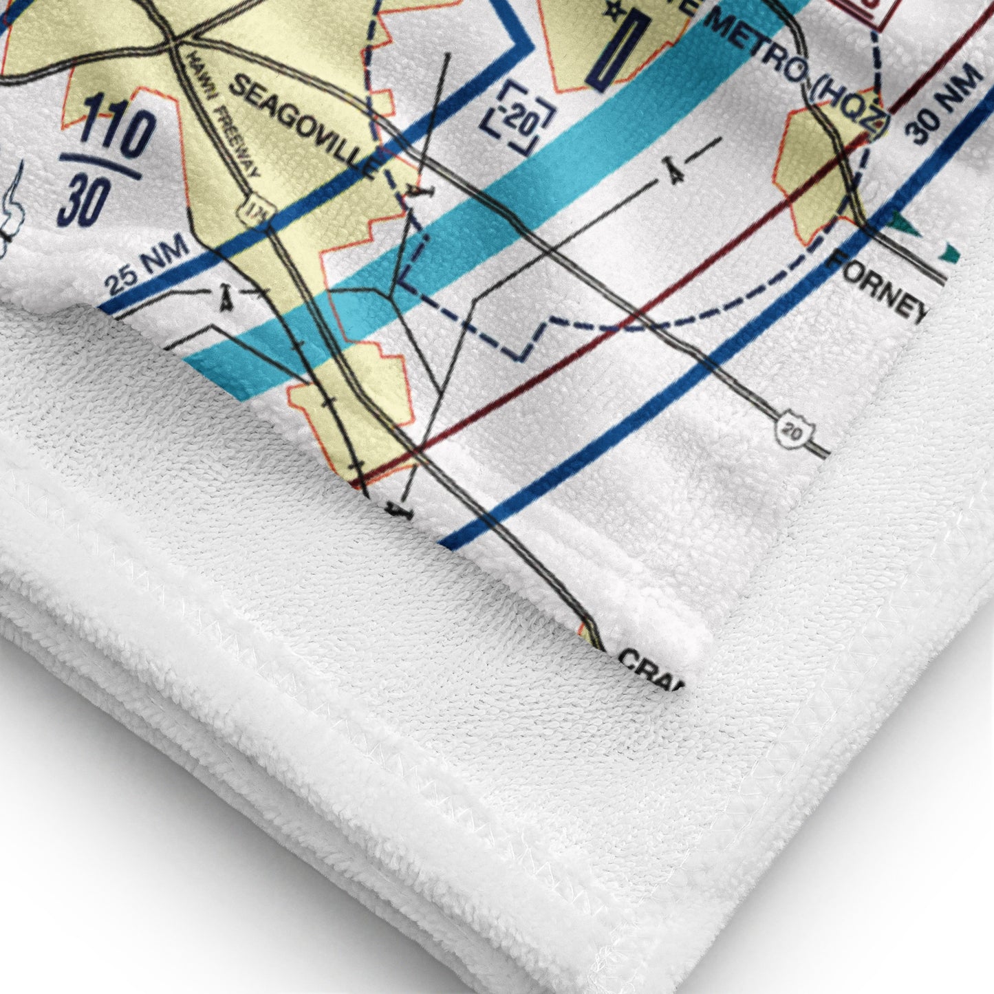 Dallas - Ft. Worth Flyway Chart beach towel