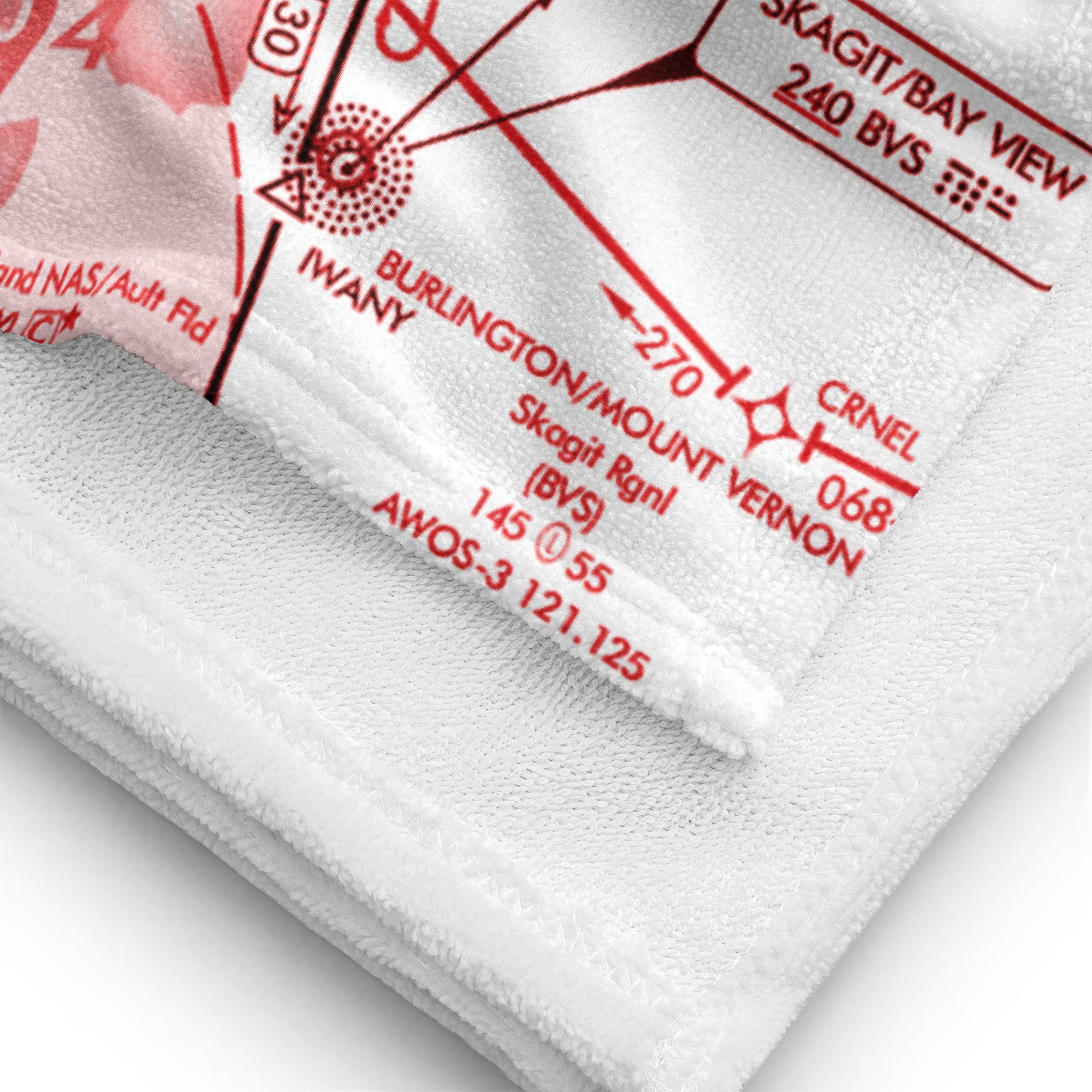 Enroute Low Altitude Chart beach towel (ELUS1/red&white)