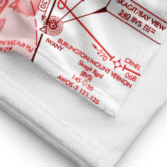 Enroute Low Altitude Chart beach towel (ELUS1/red&white)