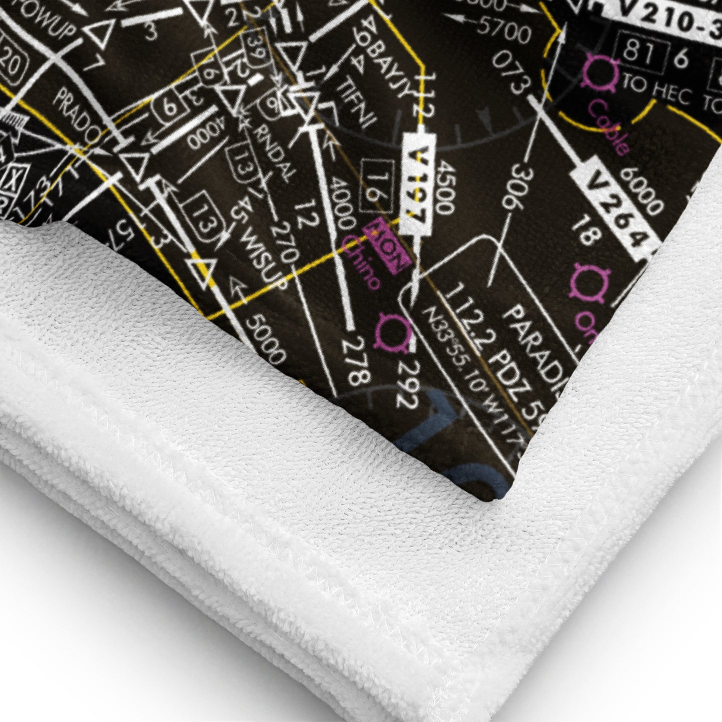 Enroute Low Altitude Chart beach towel (ELUS1/invert)