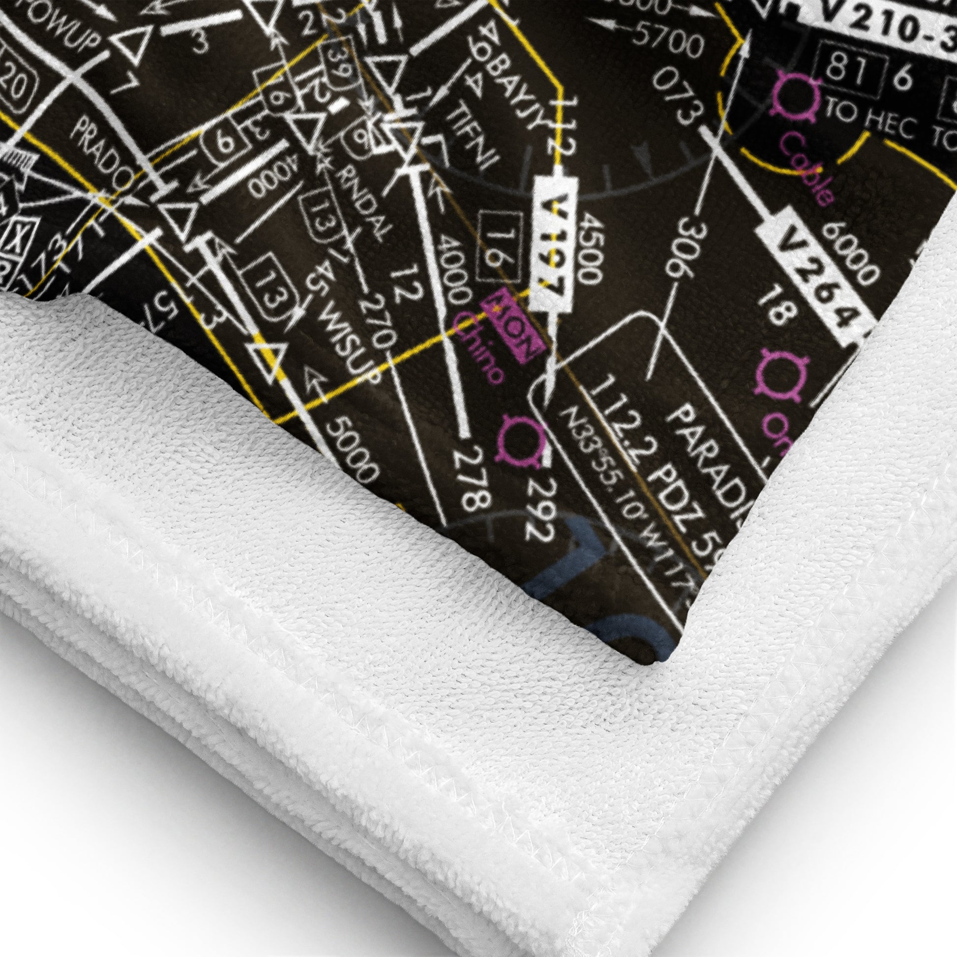 Enroute Low Altitude Chart beach towel (ELUS1/invert)