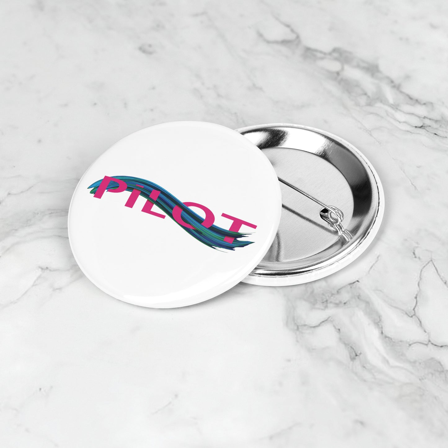 Pilot button pin (pink/blue)