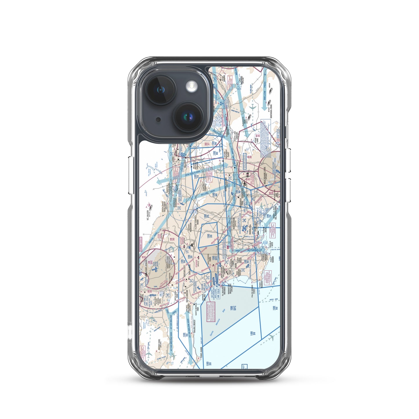 LAX Flyway Chart clear case for iPhone