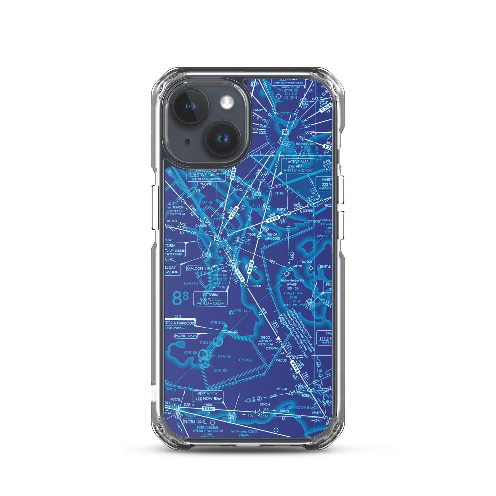 Enroute Low Altitude Chart clear case for iPhone (ELUS1/blue)