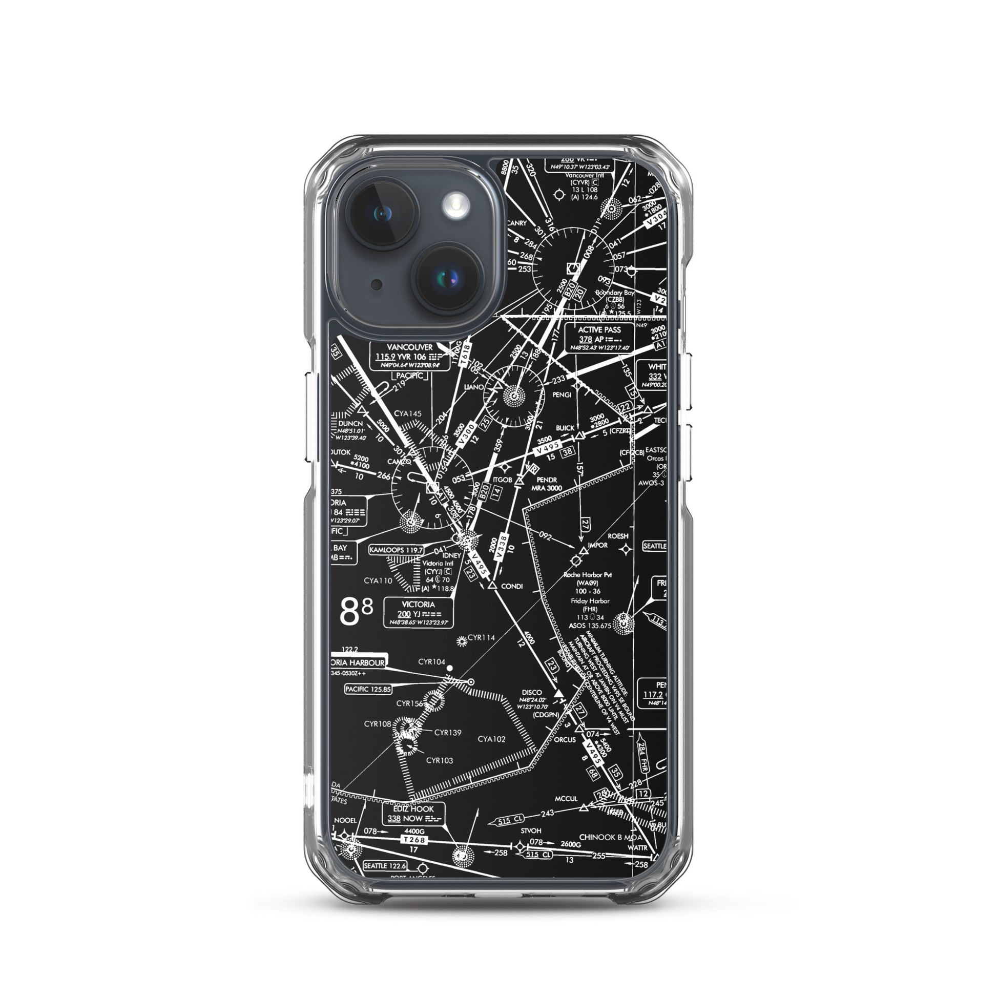 Enroute Low Altitude Chart clear case for iPhone (ELUS1/b&w)