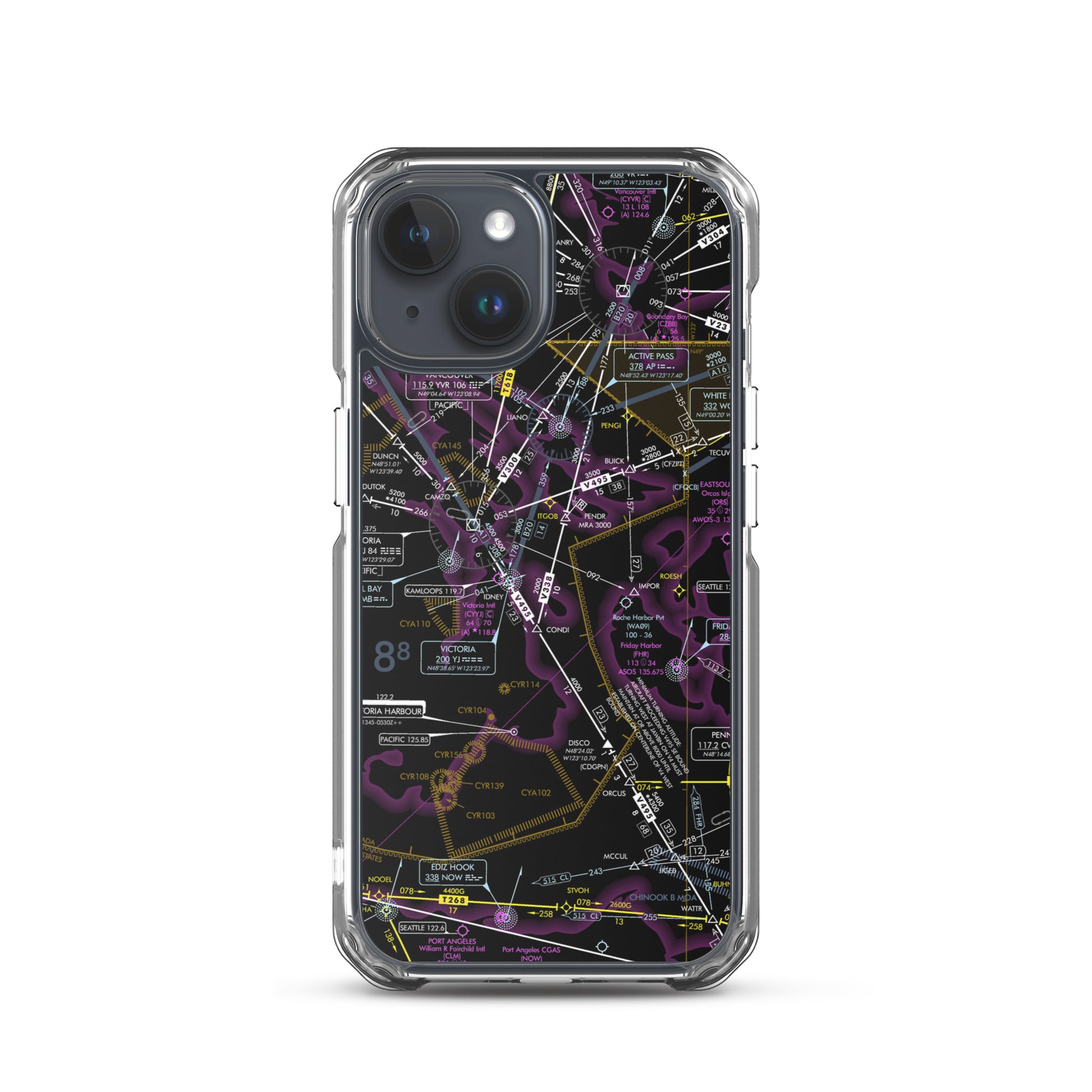 Enroute Low Altitude Chart clear case for iPhone (ELUS1/invert)