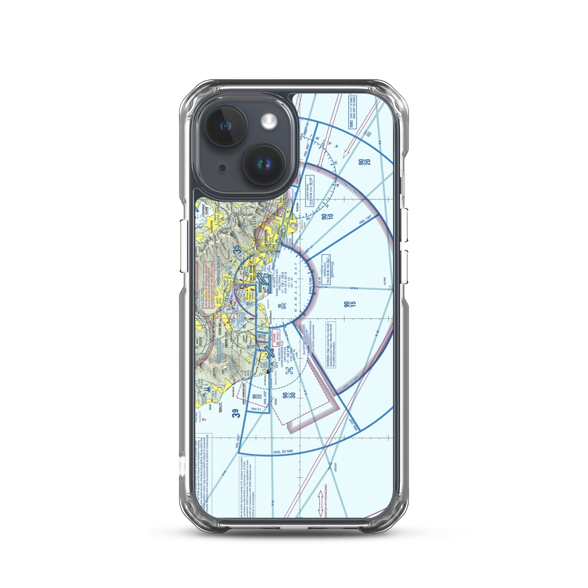 Honolulu Sectional Chart clear case for iPhone
