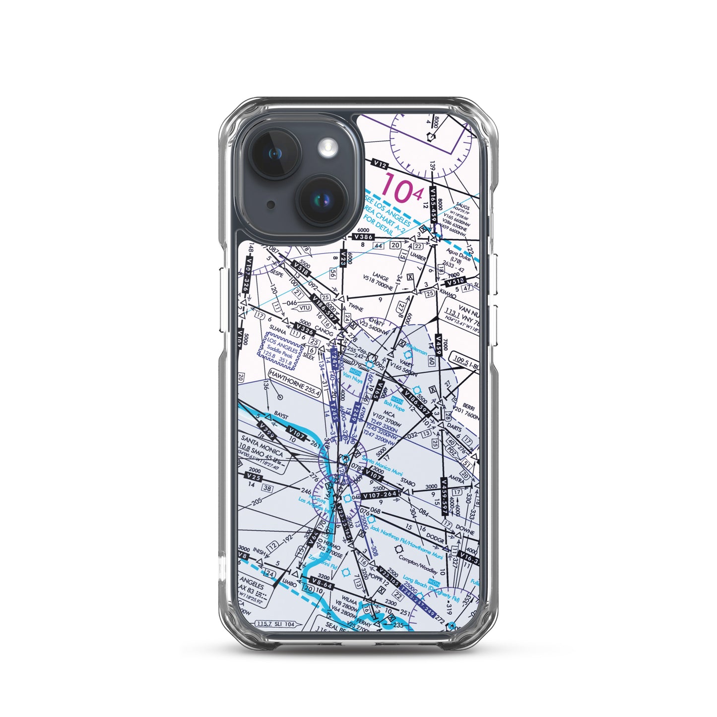 Enroute Low Altitude Chart clear case for iPhone (ELUS3/white)