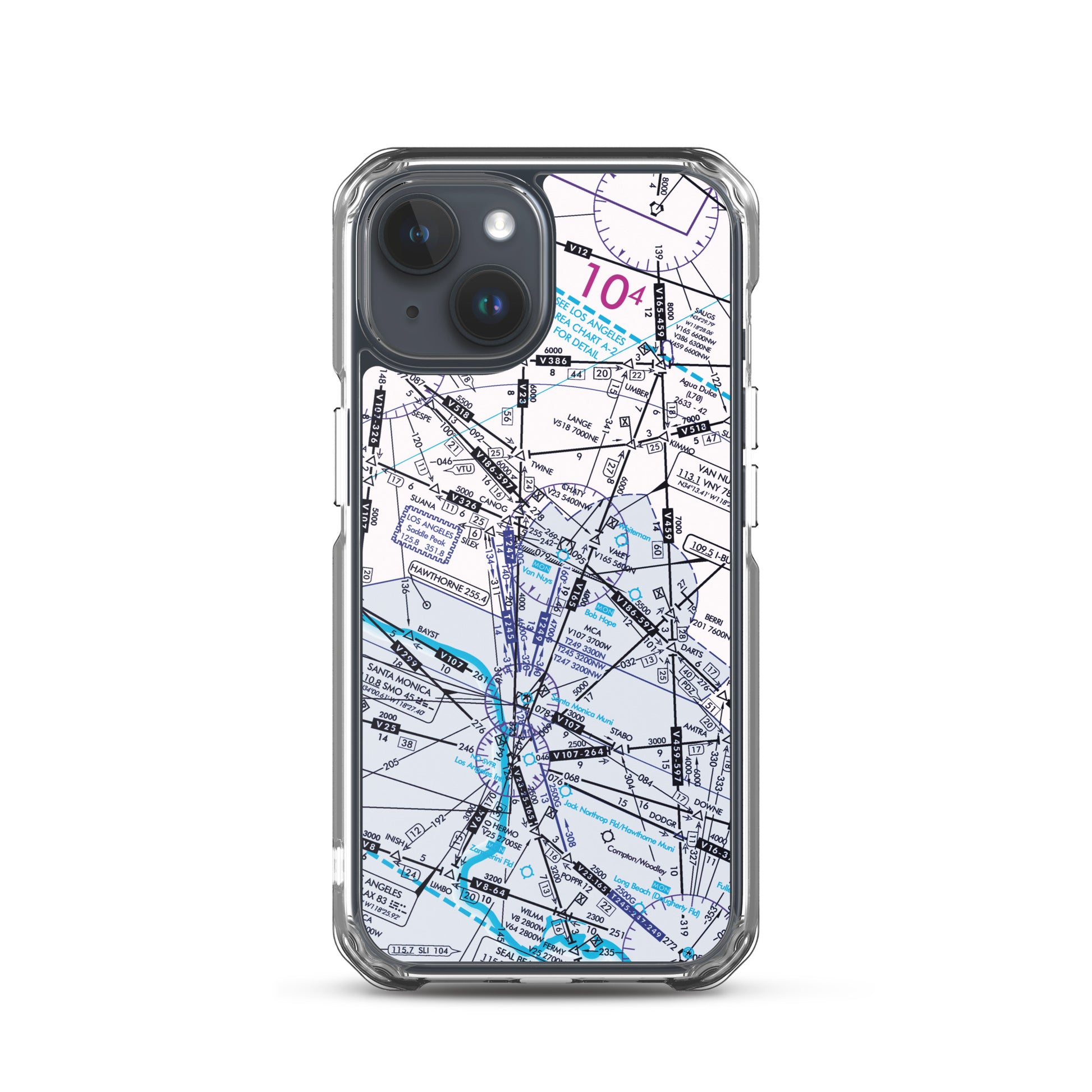 Enroute Low Altitude Chart clear case for iPhone (ELUS3/white)
