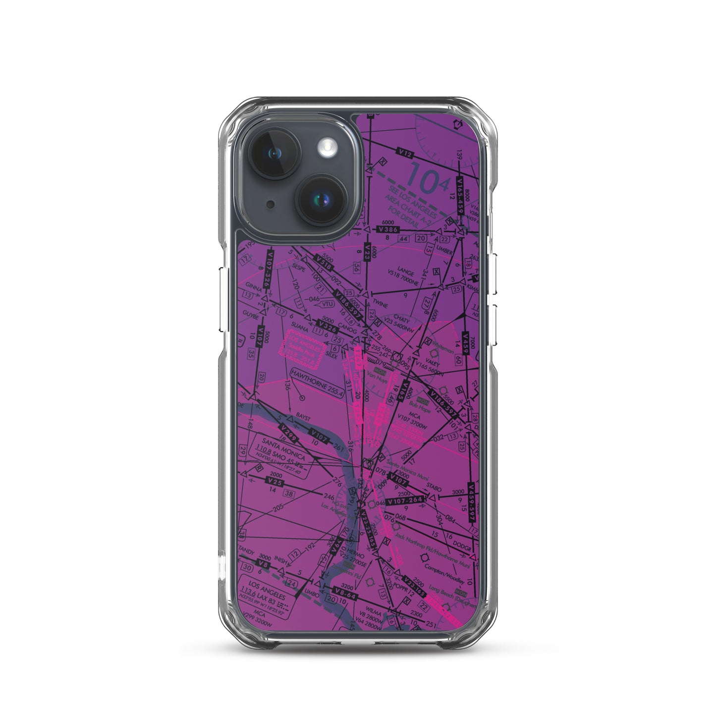 Enroute Low Altitude Chart clear case for iPhone (ELUS3/purple)