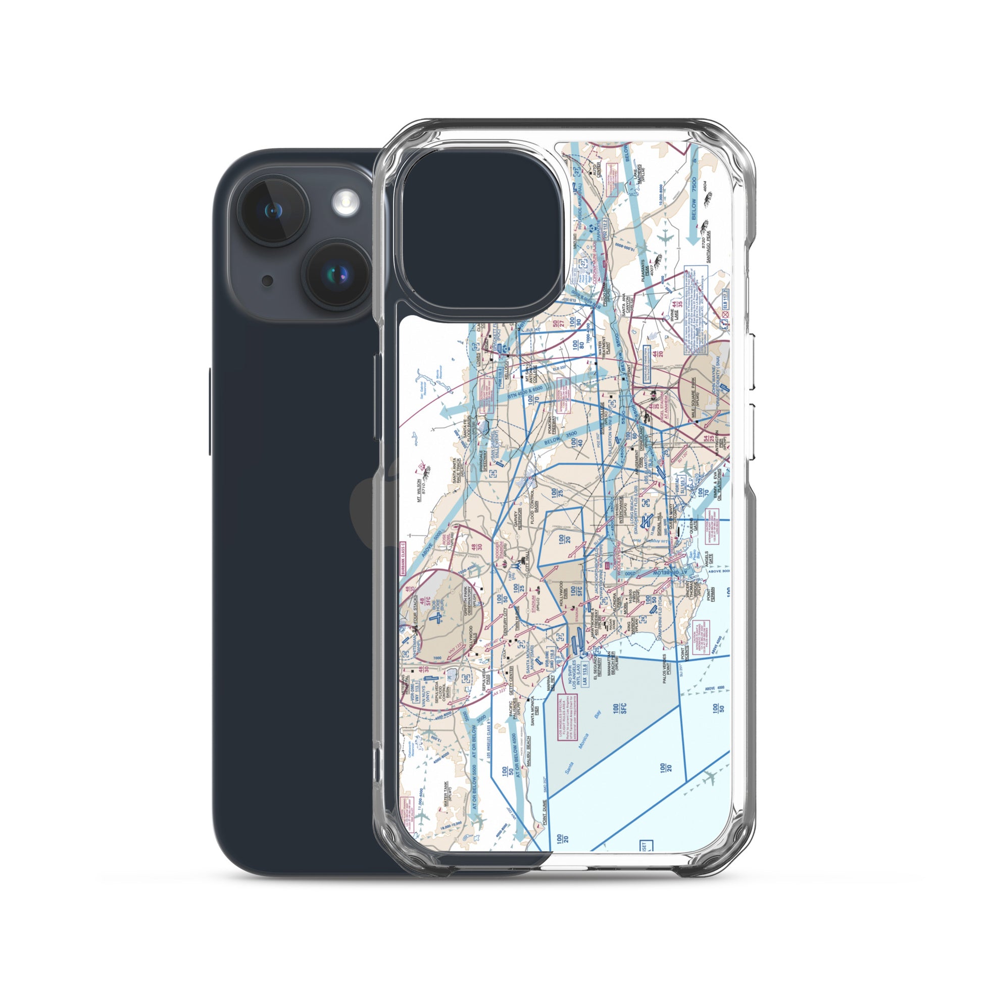 LAX Flyway Chart clear case for iPhone