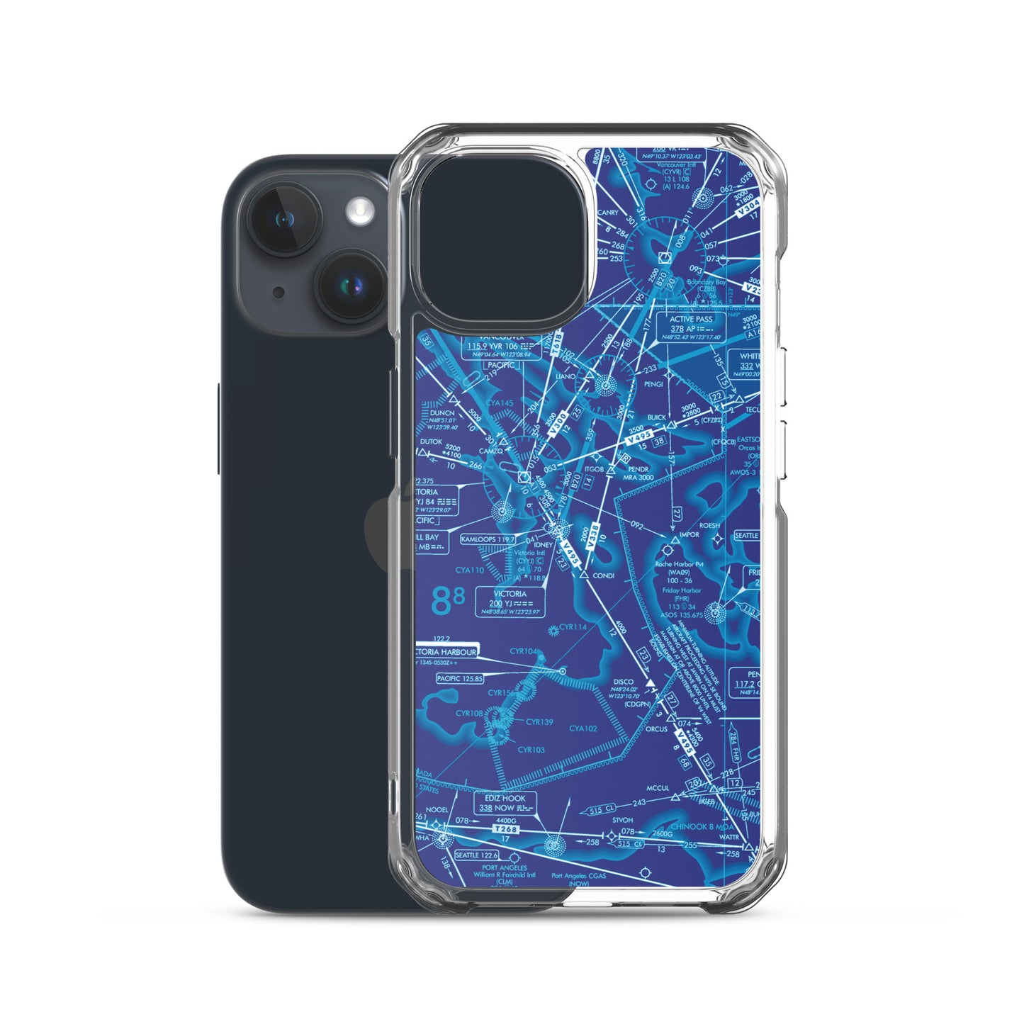 Enroute Low Altitude Chart clear case for iPhone (ELUS1/blue)