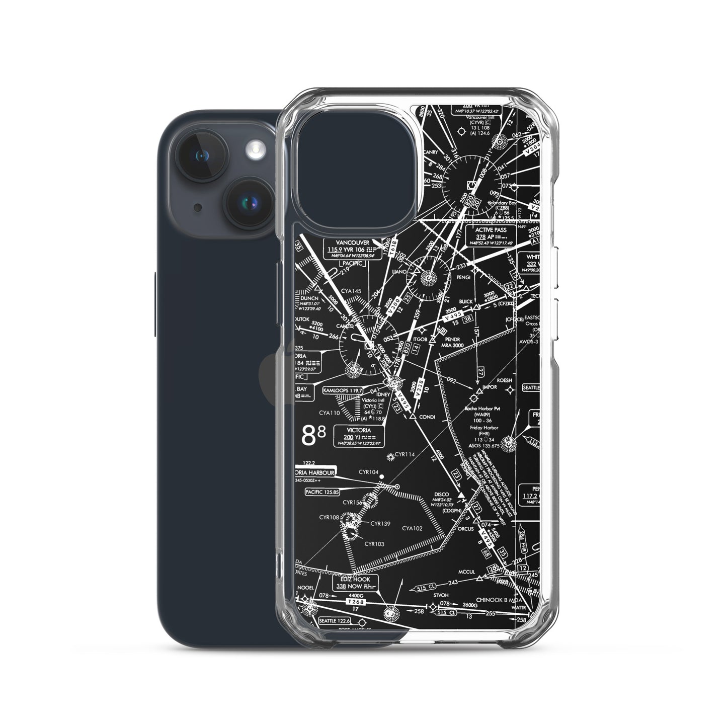 Enroute Low Altitude Chart clear case for iPhone (ELUS1/b&w)