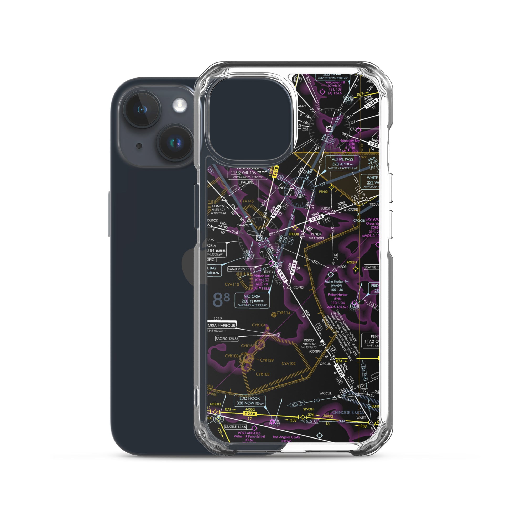 Enroute Low Altitude Chart clear case for iPhone (ELUS1/invert)