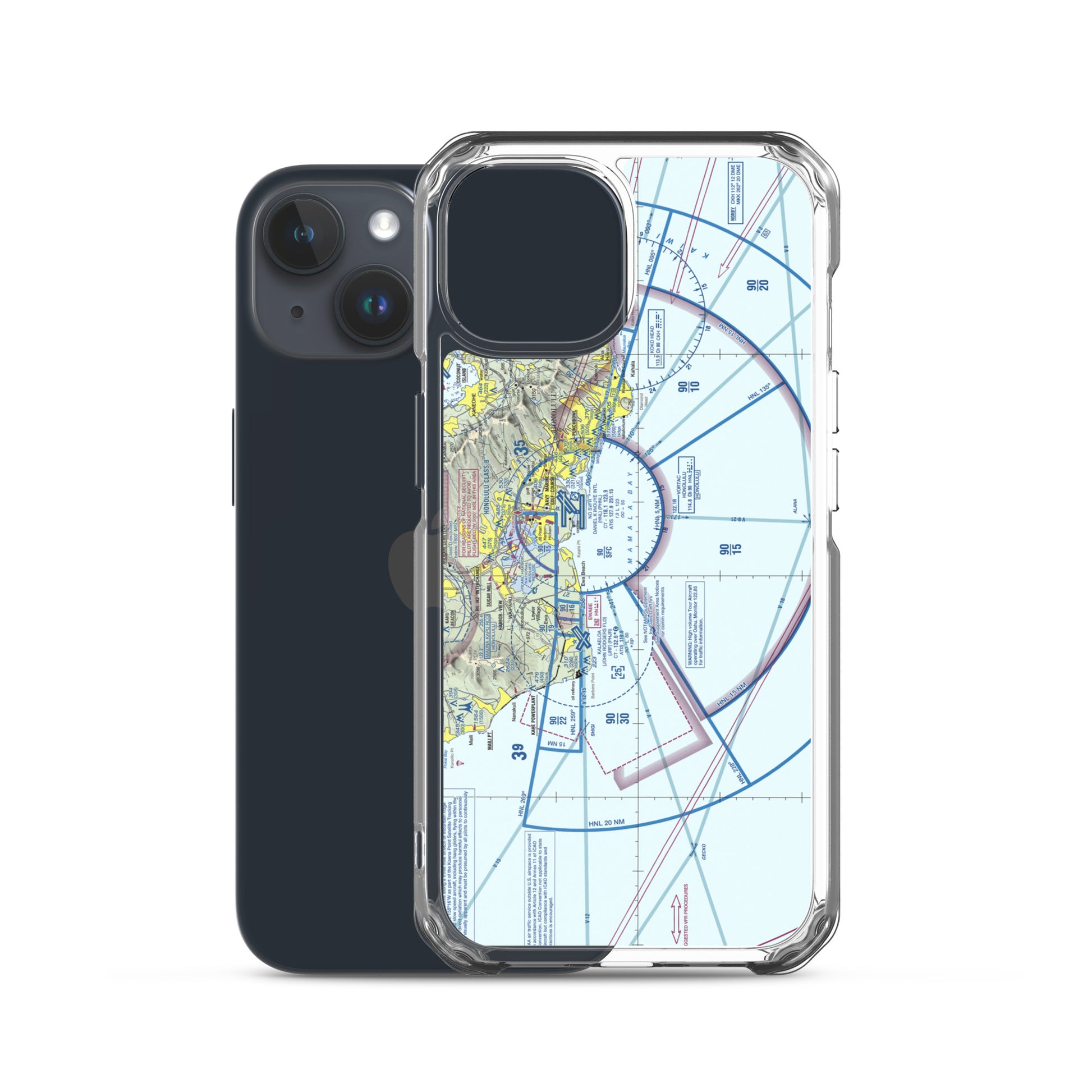 Honolulu Sectional Chart clear case for iPhone