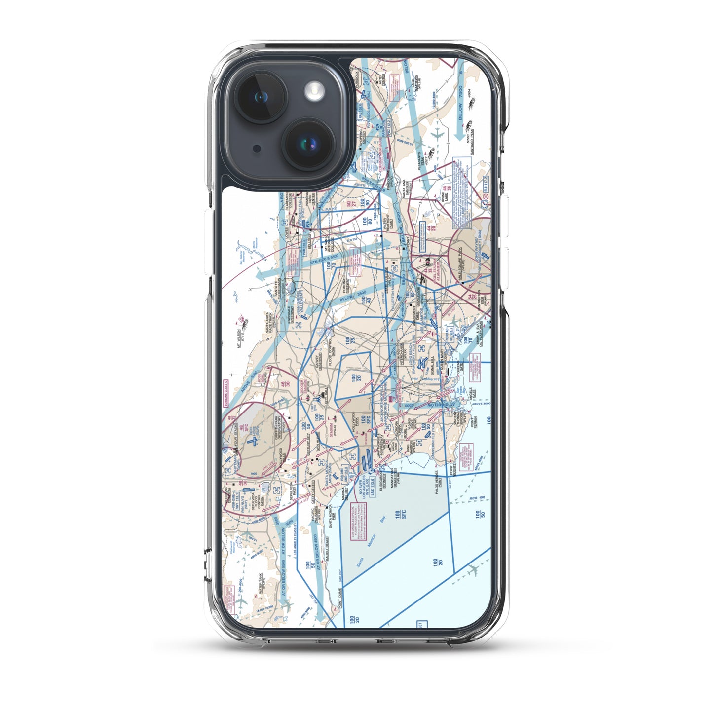 LAX Flyway Chart clear case for iPhone