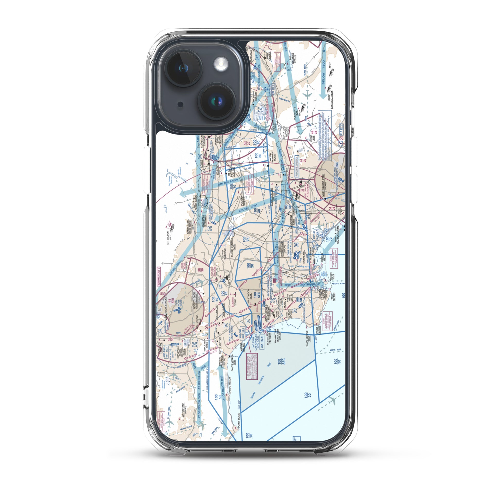 LAX Flyway Chart clear case for iPhone