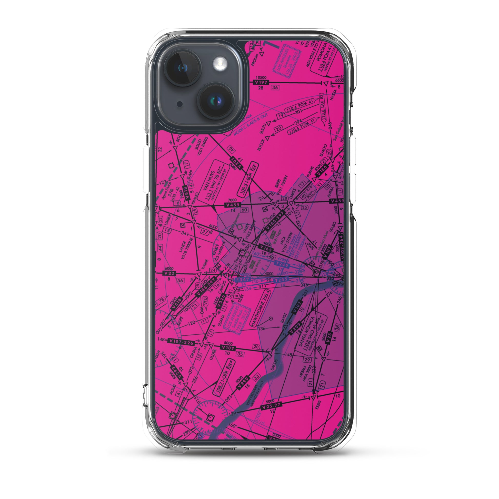 Enroute Low Altitude Chart clear case for iPhone (ELUS3/pink)