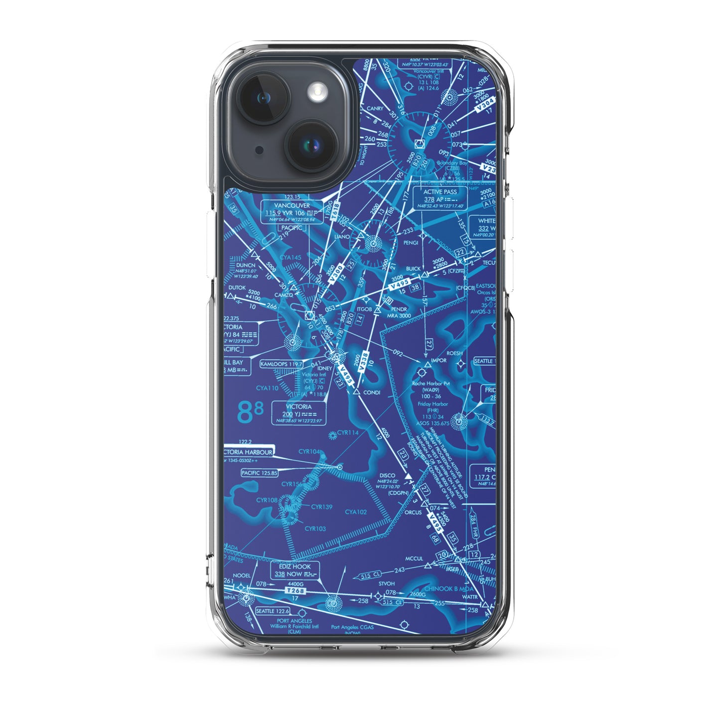 Enroute Low Altitude Chart clear case for iPhone (ELUS1/blue)