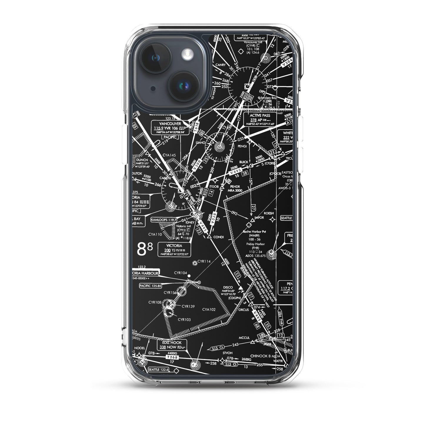 Enroute Low Altitude Chart clear case for iPhone (ELUS1/b&w)