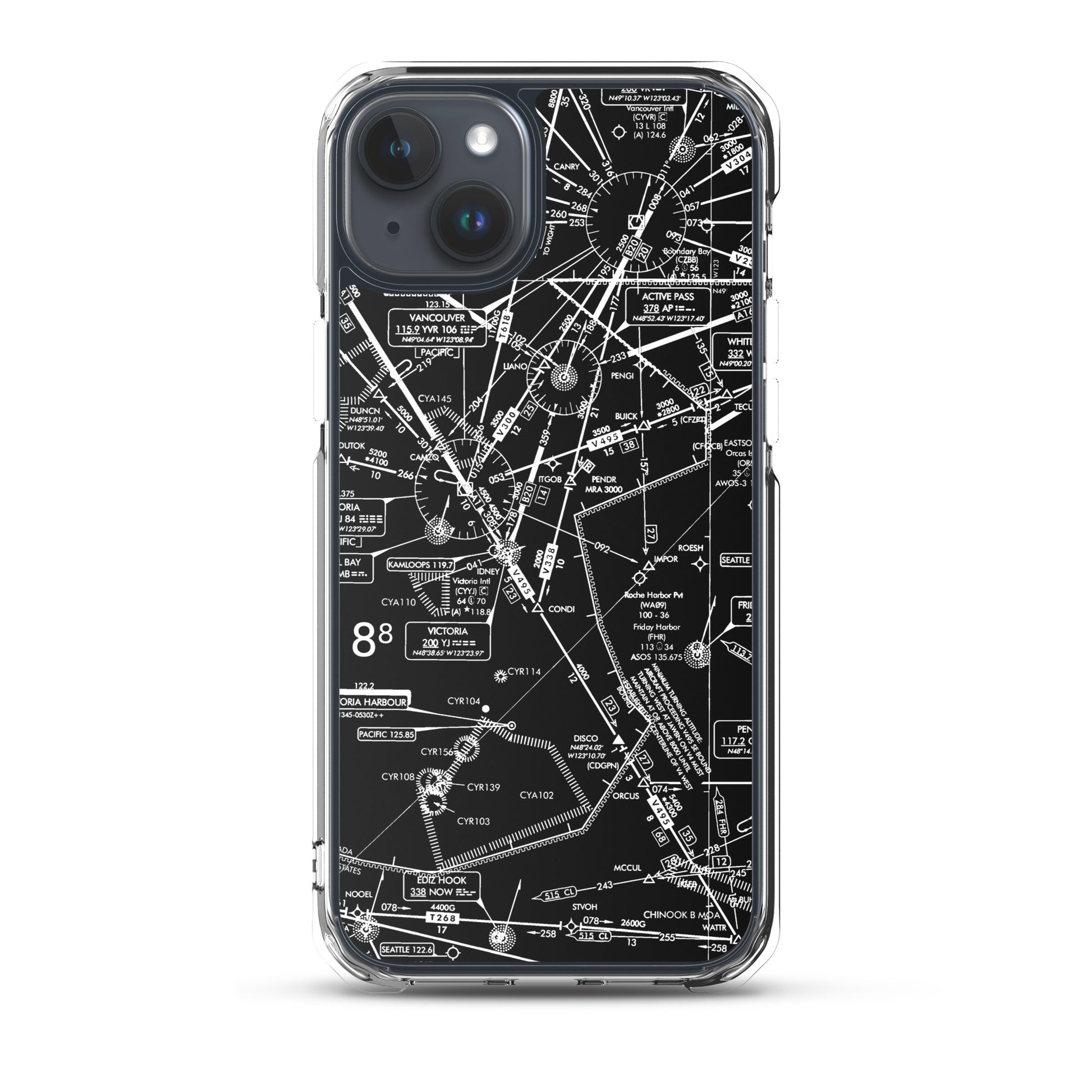 Enroute Low Altitude Chart clear case for iPhone (ELUS1/b&w)