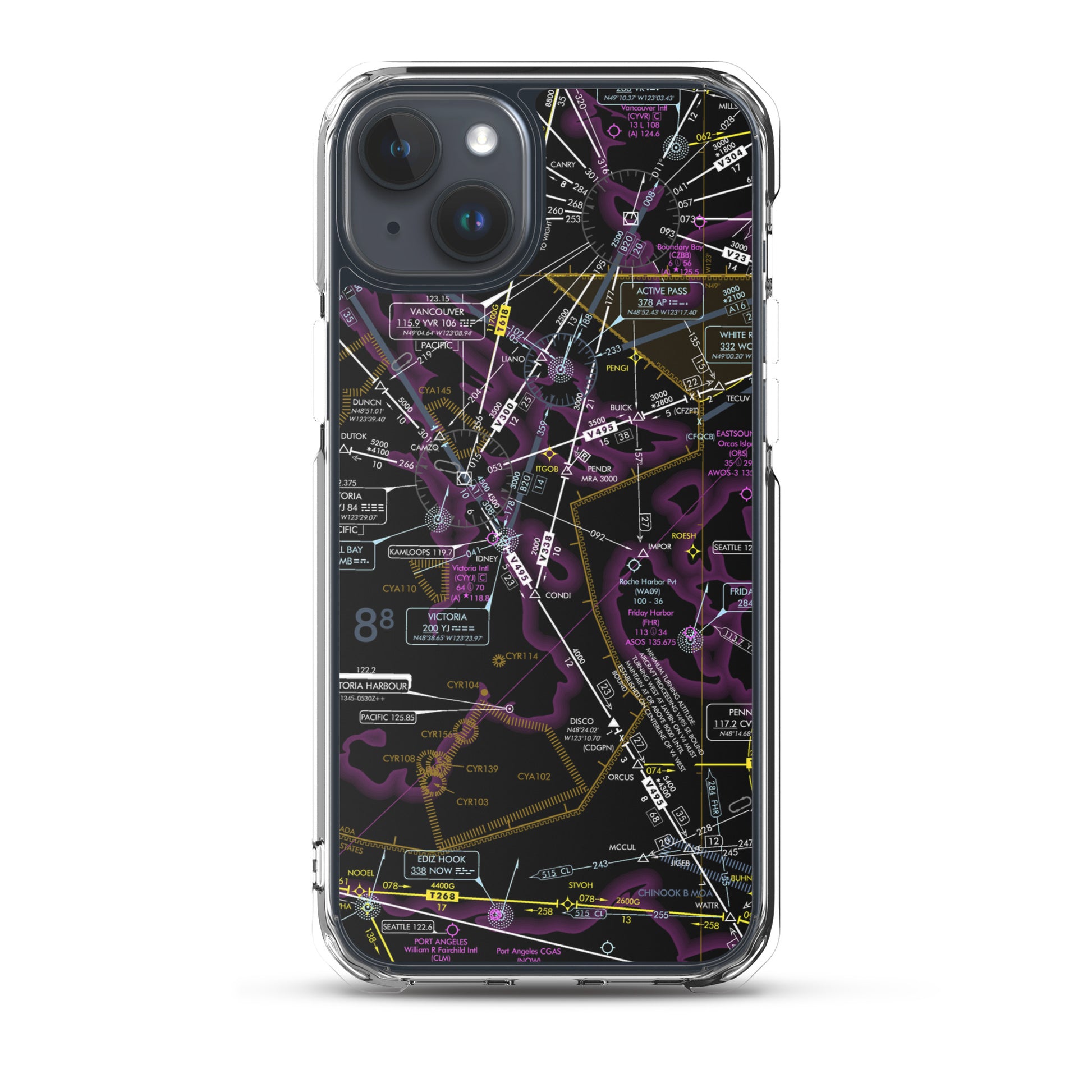 Enroute Low Altitude Chart clear case for iPhone (ELUS1/invert)