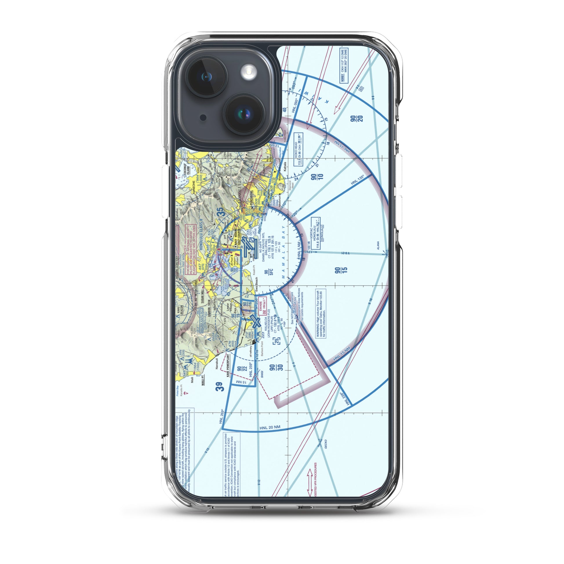 Honolulu Sectional Chart clear case for iPhone