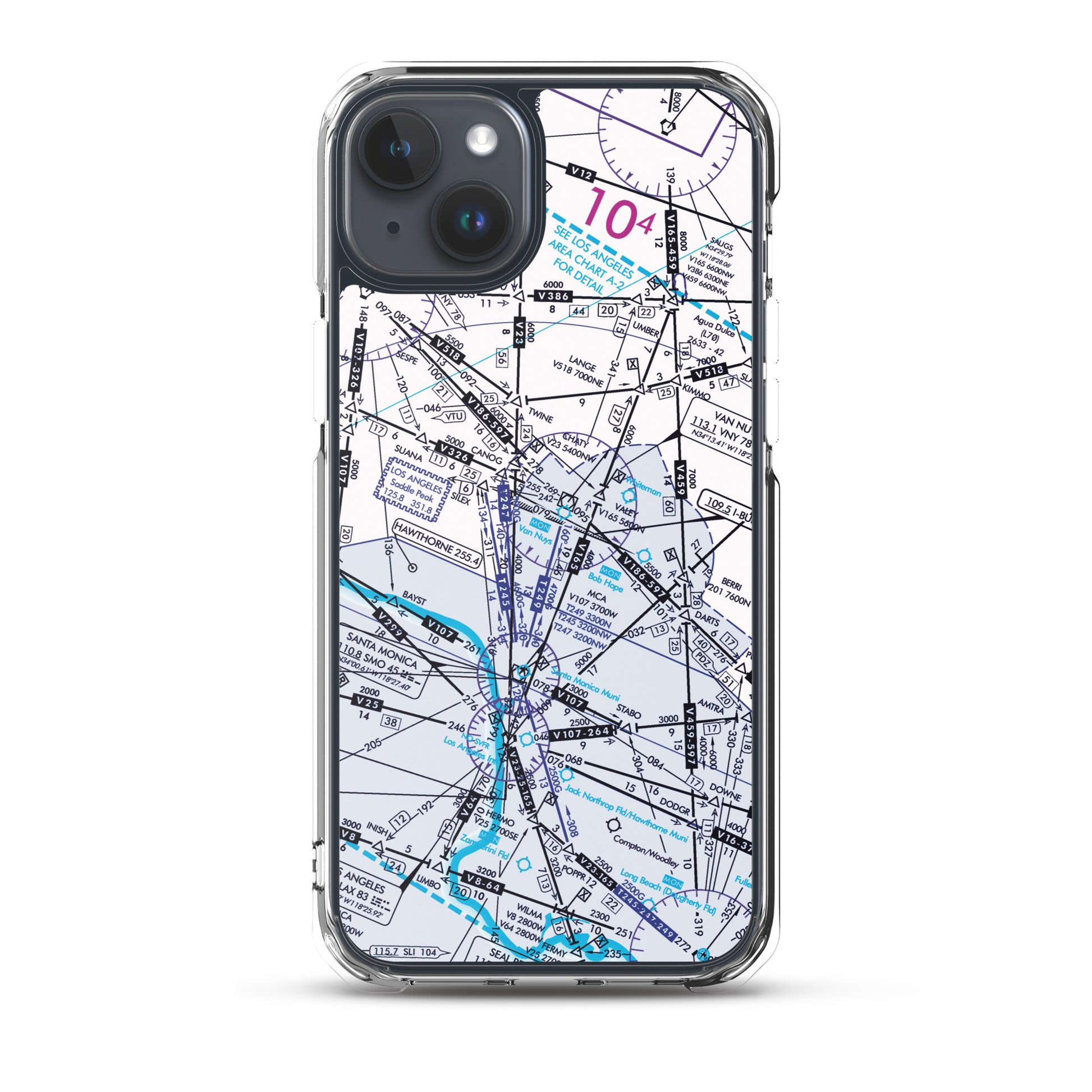 Enroute Low Altitude Chart clear case for iPhone (ELUS3/white)