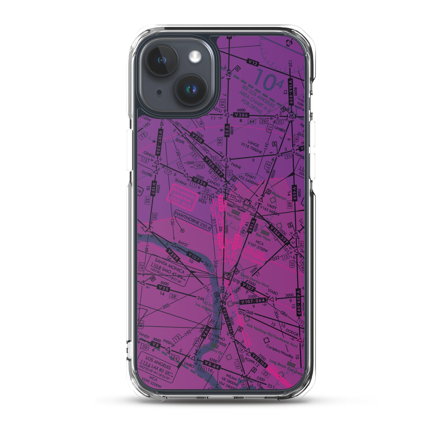 Enroute Low Altitude Chart clear case for iPhone (ELUS3/purple)