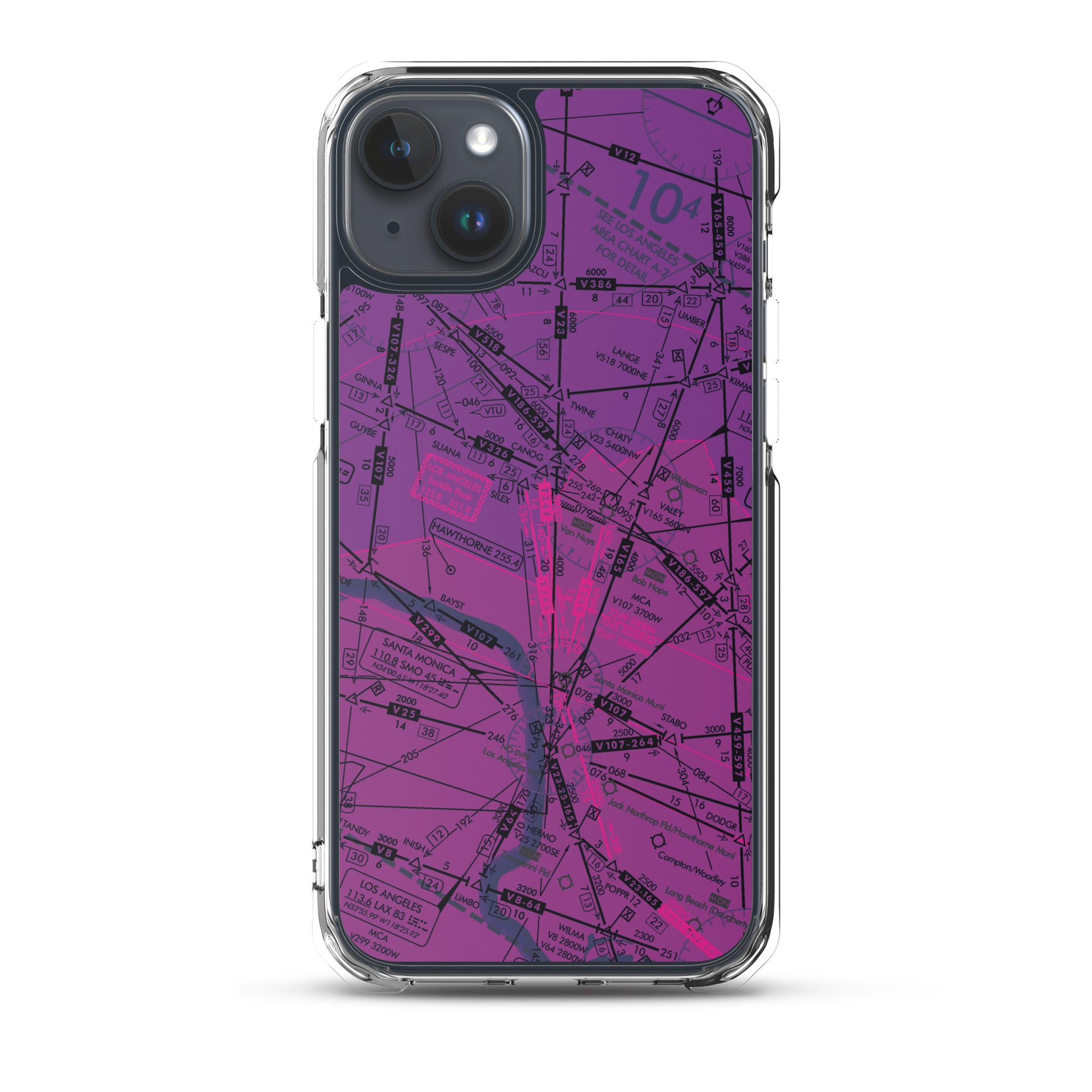 Enroute Low Altitude Chart clear case for iPhone (ELUS3/purple)