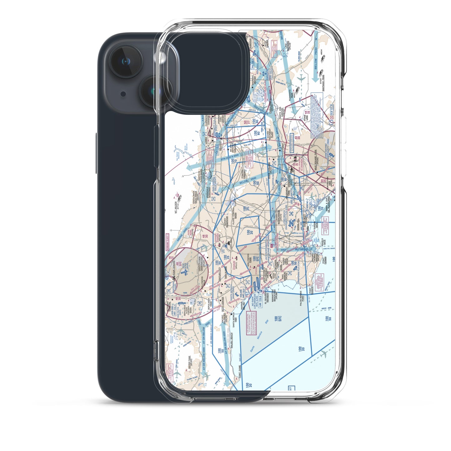 LAX Flyway Chart clear case for iPhone