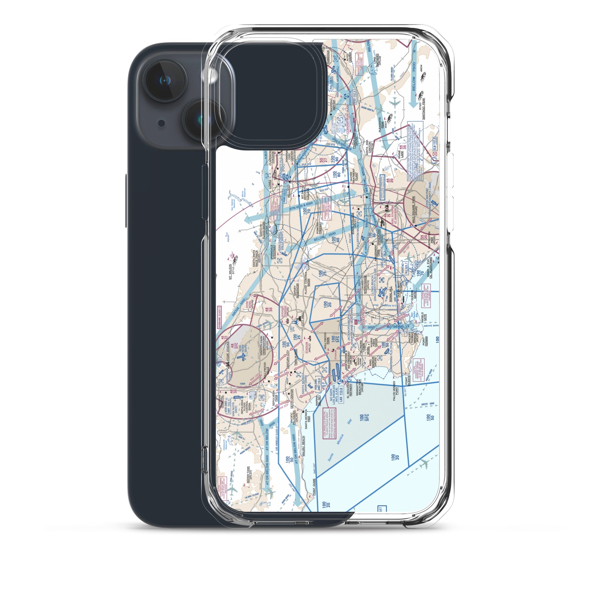 LAX Flyway Chart clear case for iPhone