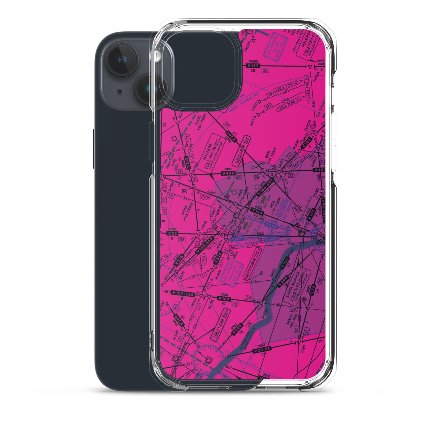 Enroute Low Altitude Chart clear case for iPhone (ELUS3/pink)