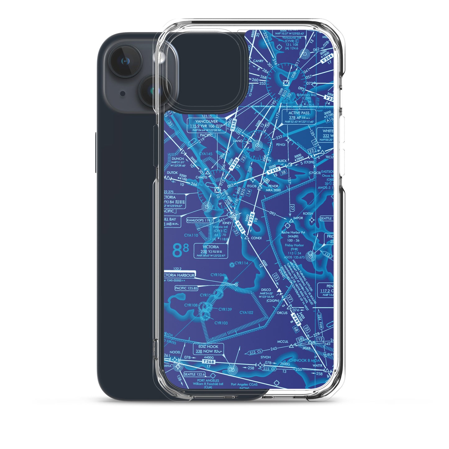 Enroute Low Altitude Chart clear case for iPhone (ELUS1/blue)