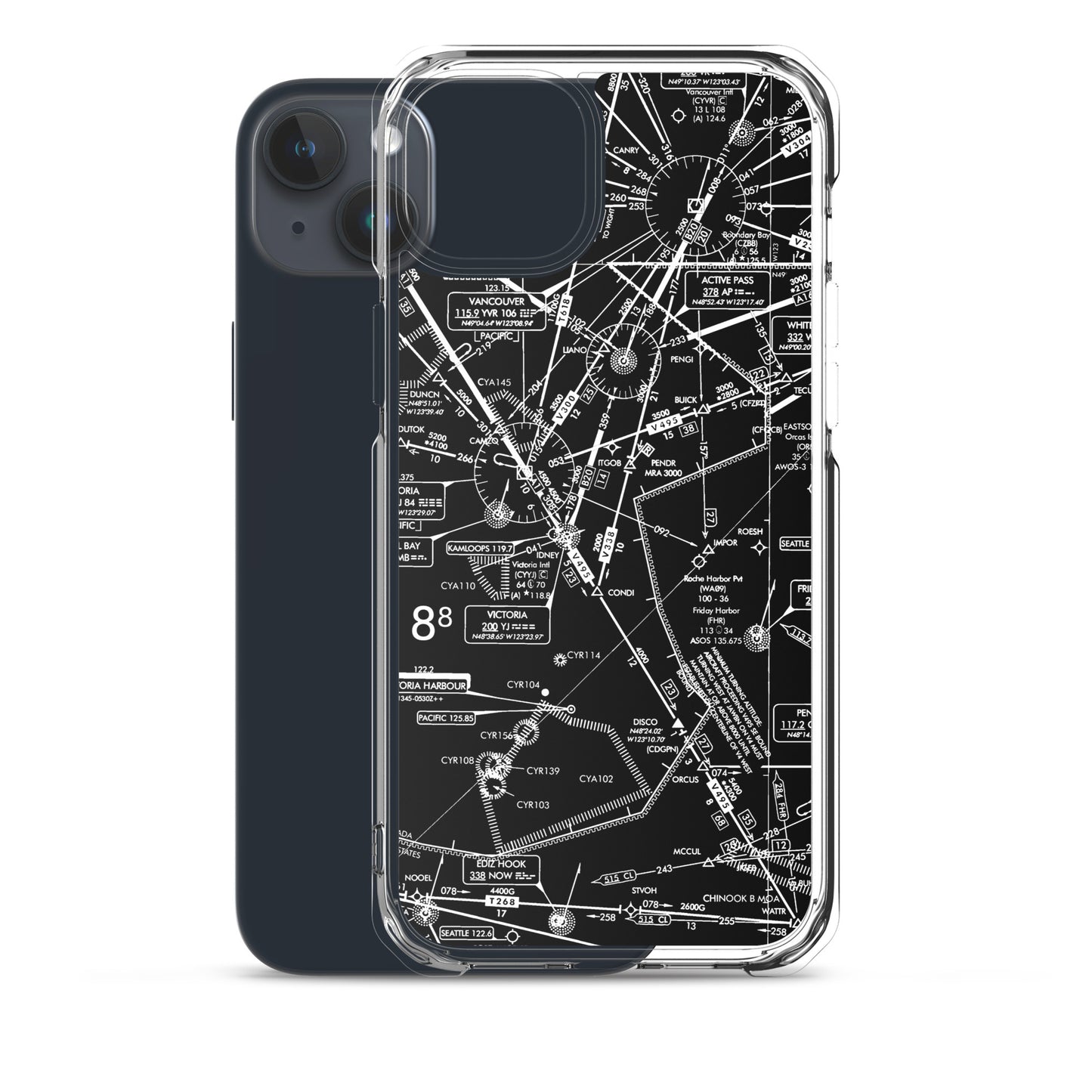 Enroute Low Altitude Chart clear case for iPhone (ELUS1/b&w)