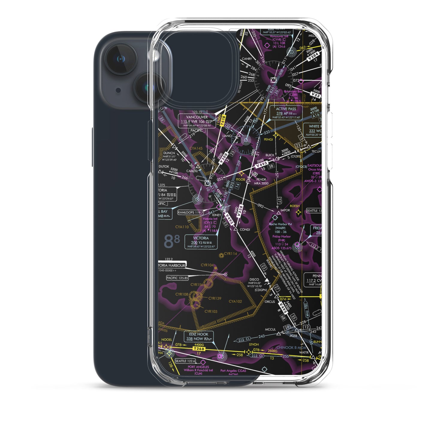 Enroute Low Altitude Chart clear case for iPhone (ELUS1/invert)