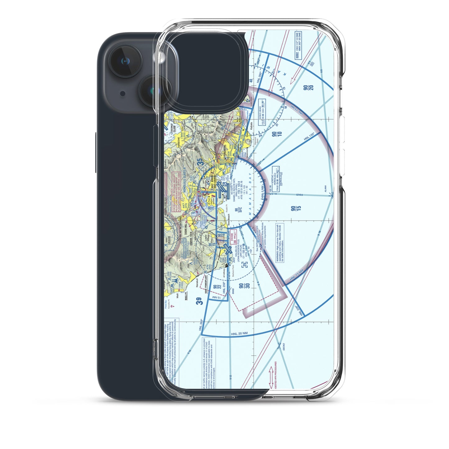 Honolulu Sectional Chart clear case for iPhone