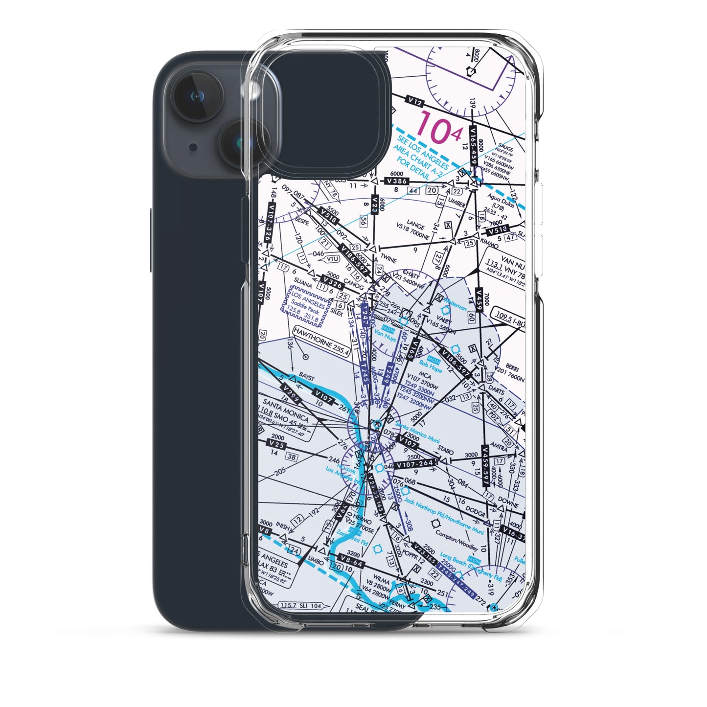 Enroute Low Altitude Chart clear case for iPhone (ELUS3/white)